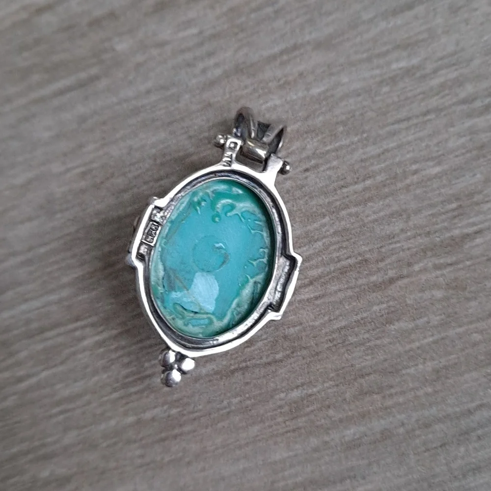 Sterling silver and turquoise pendant - Picture 6 of 11